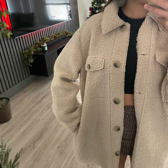 Comfy beige teddy jacket - Picture 5 of 6